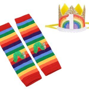 The Very Hungry Caterpillar Crown Toddler Socks leg warmers socks outfit First